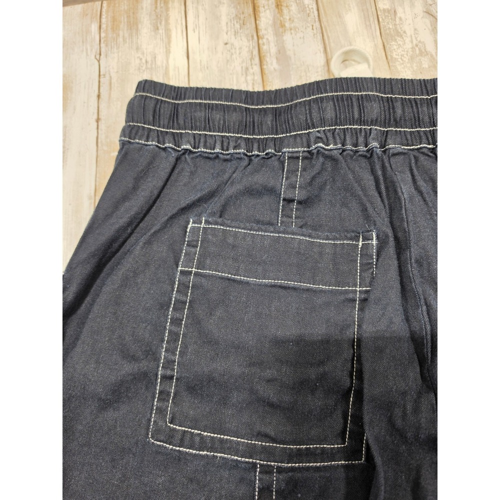 Maeve Anthropologie Linen Blend Wide Leg Contrast Stitch Pants Large - Picture 6 of 13